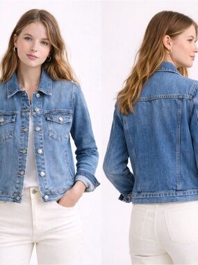 J. Crew Factory Denim Jacket Classic Medium Blue Wash Women’s Size XXS
